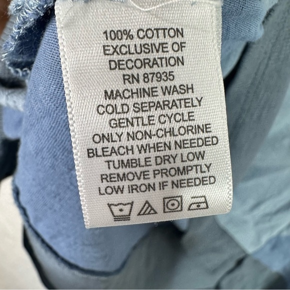 LOGO by Lori Goldstein Tunic Top 1XP Blue Colorblock 3/4 Sleeve Beachy Stretchy - Picture 8 of 12